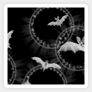 Bats and Magical Circles - Goth Fashion - bat, magic, witch, halloween, emo Sticker